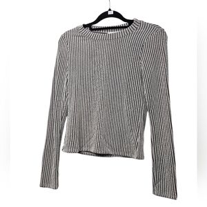 Gilli Brown and Cream Striped Long Sleeve Top